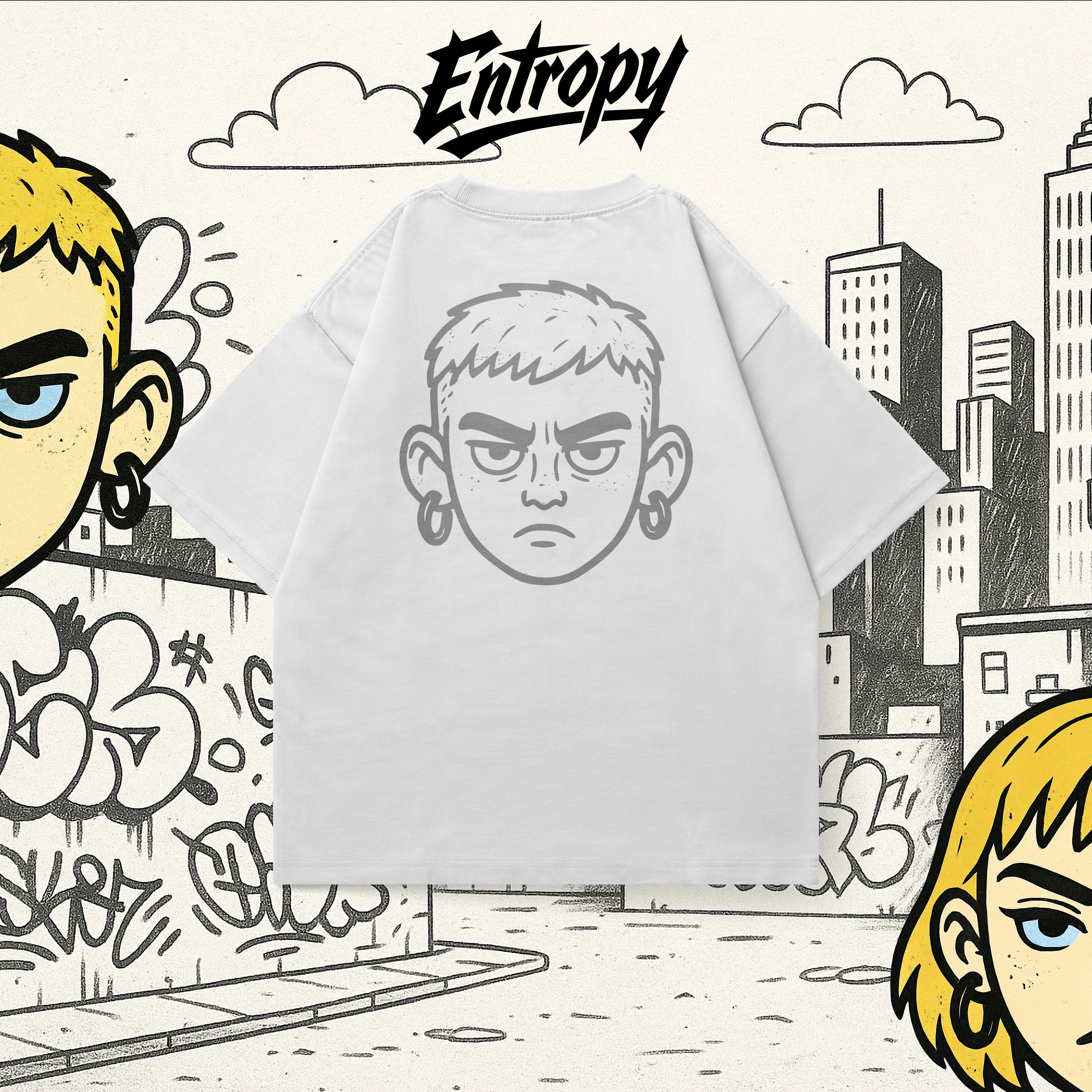 Street Buddy Grey Face Tee